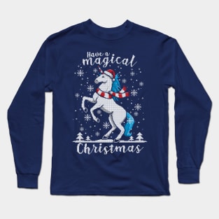 Magic unicorn ugly Christmas sweater Long Sleeve T-Shirt